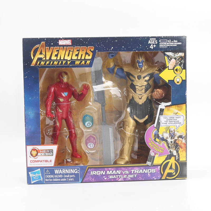 13-19 см Hasbro Игрушка Марвел электронные Мстители Бесконечная война Железный человек против Таноса игрушечный Боевой набор фигурка Марвел Коллекция Модель игрушки