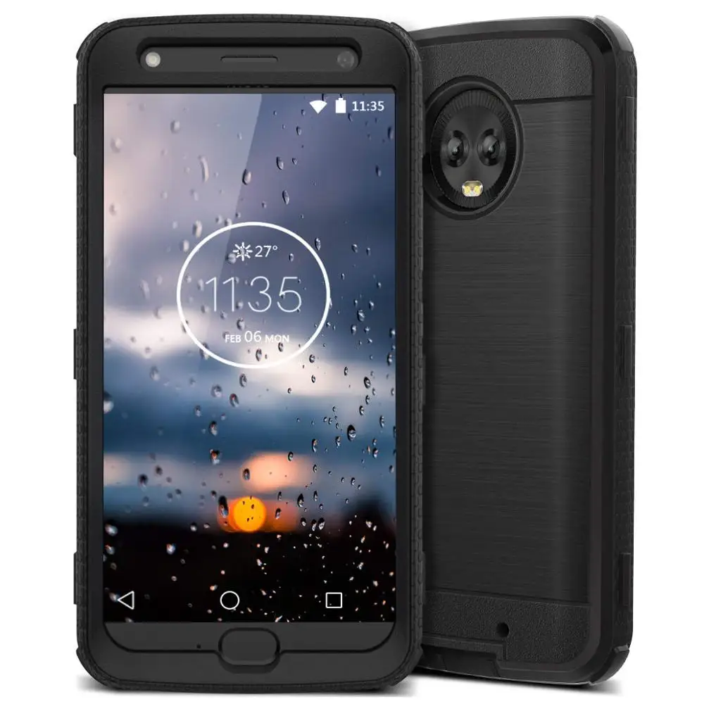 Роскошный Жесткий чехол 2 в 1 для Moto X4, чехол для Moto X4, чехол s, матовый чехол с мягкой текстурой 360, полностью защищающий чехол из поликарбоната и ТПУ - Цвет: Черный