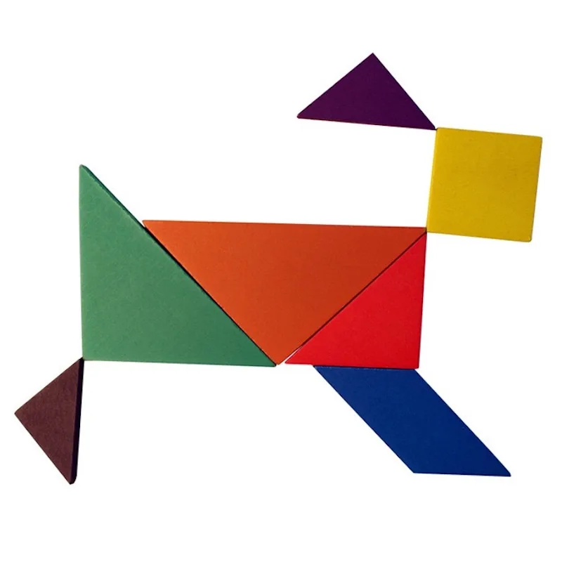 Красочные деревянные Tangram головоломки игрушки тетрис игра дошкольного волшебства интеллектуальная развивающая детская игрушка GYH