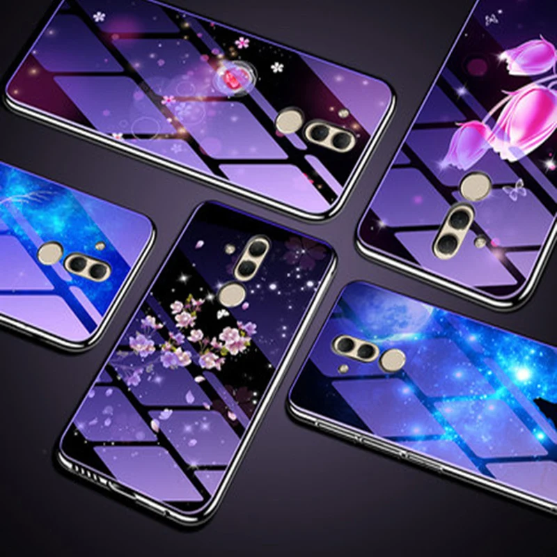 Для Huawei Mate 20 lite чехол крышка синее закаленное стекло задняя для Mate20 чехлы