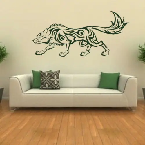 P117 Tribal Wolf Animal Vinyl Decal Art Stylish Ahesive Decor Sticker Wall Stickers Home Decoration Free Shipping |
