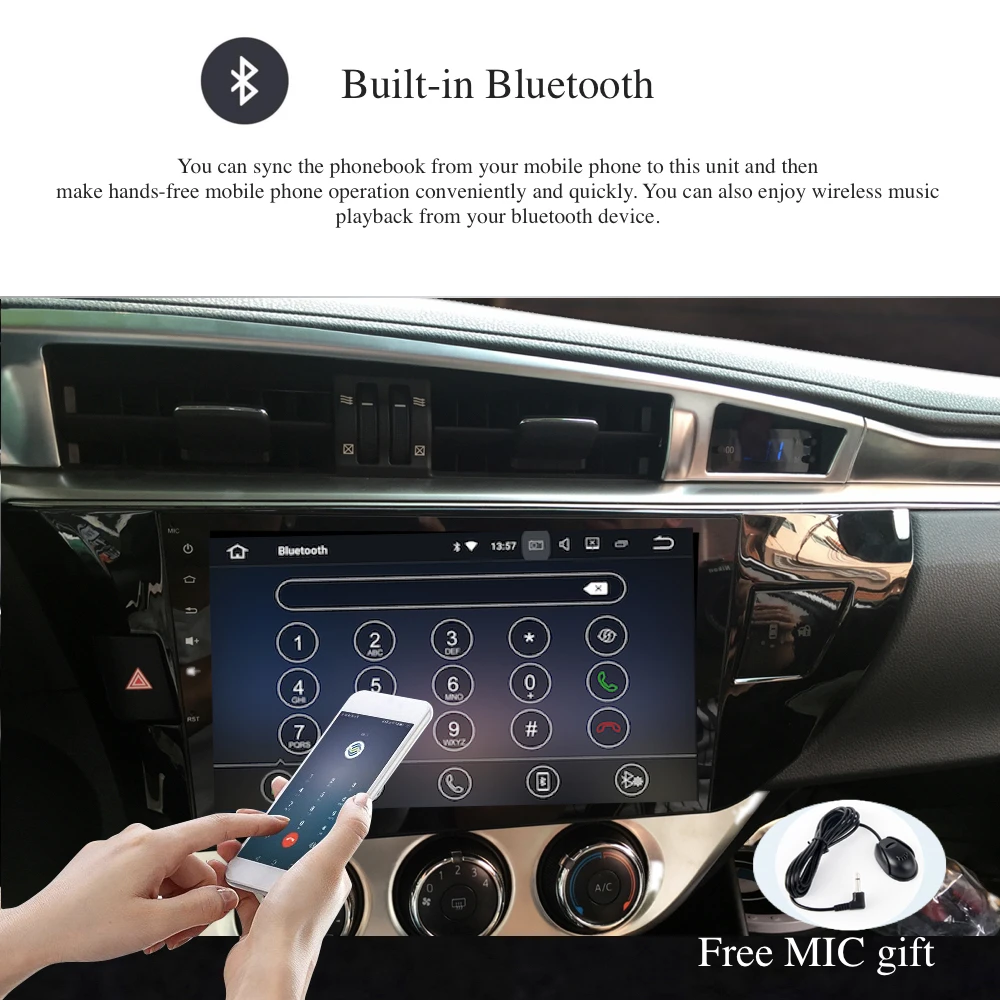 Автомобильное радио GPS Android 9 0 1 Din для Toyota Corolla 2014 2015 2016 4 ядерный мультимедийный