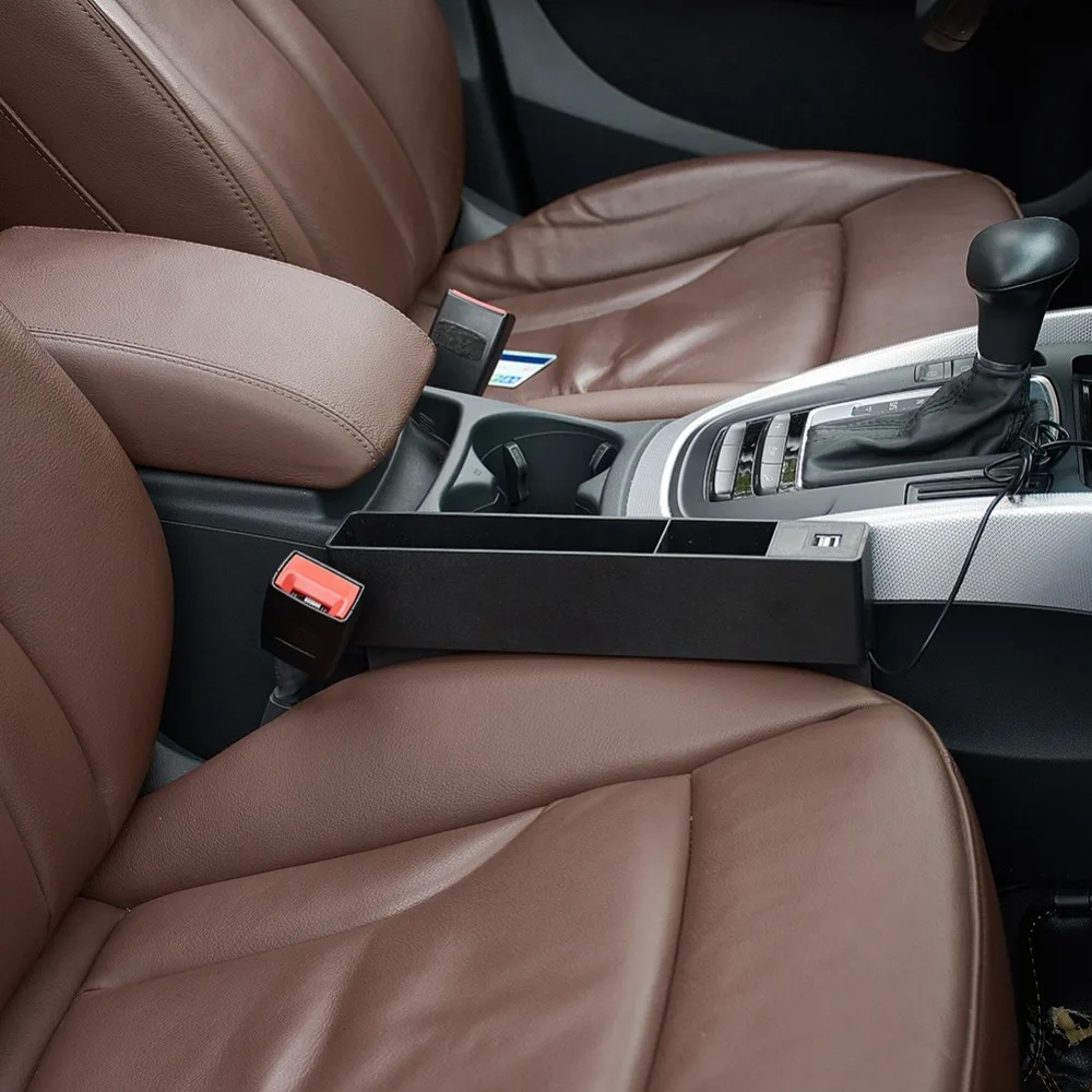

Auto Interior Accessories PU Leather Car Mobile Phone Holder Storage Bag Gap Space Storage Box Car Styling 4 Colors