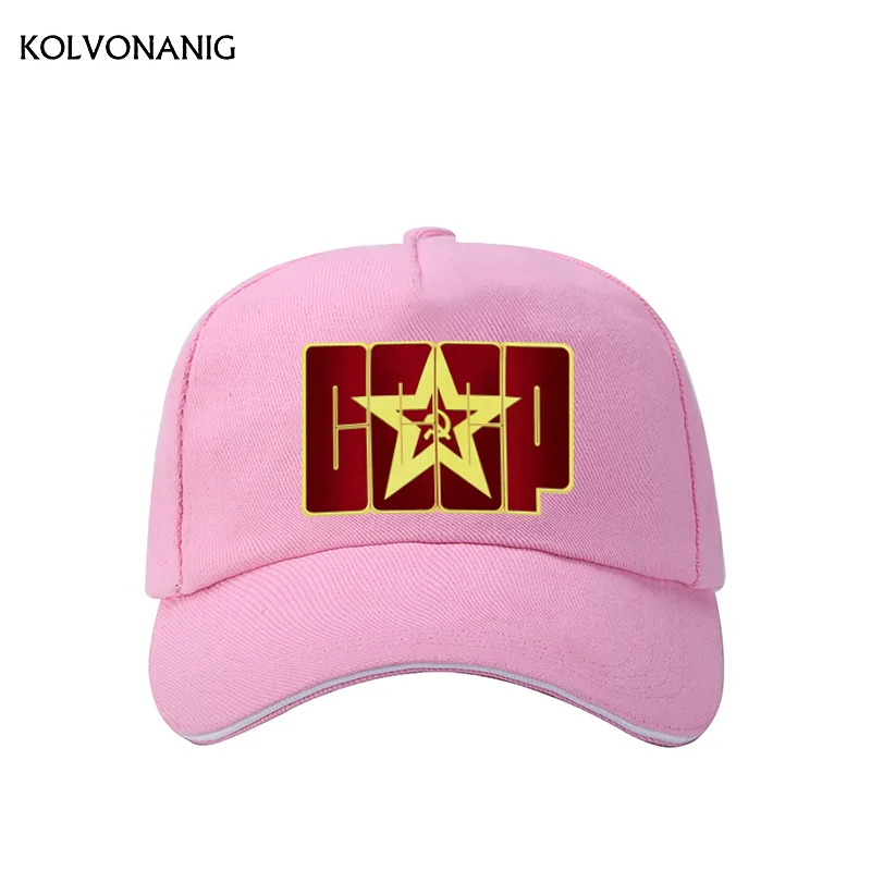 KOLVONANIG, новинка, CCCP, СССР, Россия,, стильная бейсболка с принтом, для мужчин и женщин, унисекс, высокое качество, кепки, шапки - Цвет: Pink