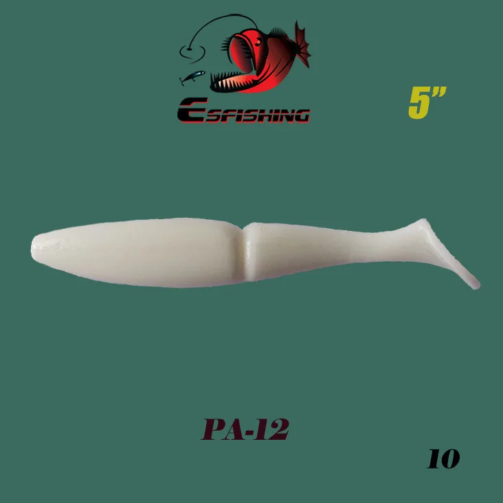Esfishing Shad 125 мм 40 шт. рыболовные приманки мягкие приманки рыболовные снасти поддельные рыбы Пластиковые приманки Морская река - Цвет: PA12
