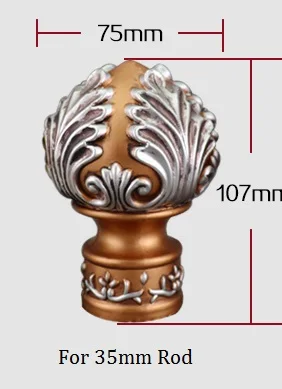 2 шт. драпировки Шторы стержень конец декоративный Конец Крышки Finial крюк винограда дизайн - Цвет: 9