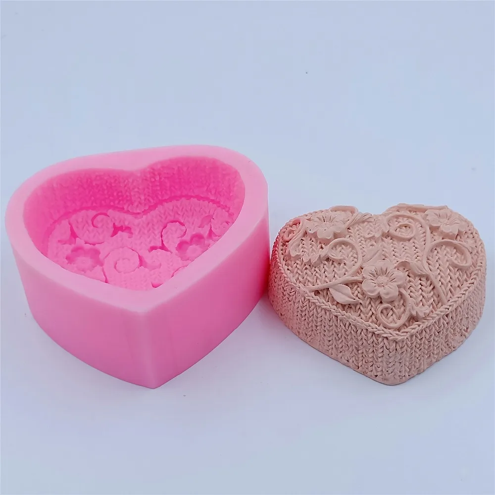 DIY сердце дизайн силиконовые формы для мыла ручной работы цветок силиконовая форма для мыла изготовление