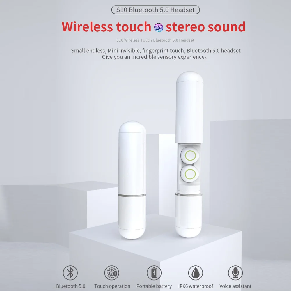 Portable In-ear Wireless Earphone Bluetooth Earbuds Headse Super Bass TWS V5.0 Waterproof IPX6 Noise reduction PK i10 I12 W1 I30 |