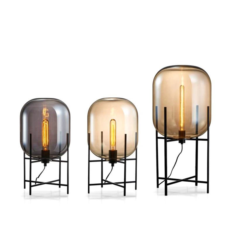 Новое поступление креативная простая настольная лампа стеклянный абажур серый