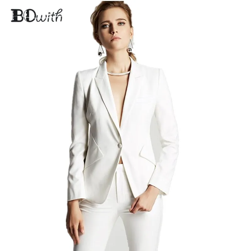 Women Pant Suit Formal Ladies Business Suits White Office Work Wear Female Suit For Weddings Female Suit Custom Made