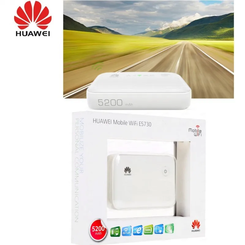 Huawei E5730 3g Мобильный Wi Fi точки доступа с Ethernet Порты и разъёмы 5200 мАч Мощность банк (3g