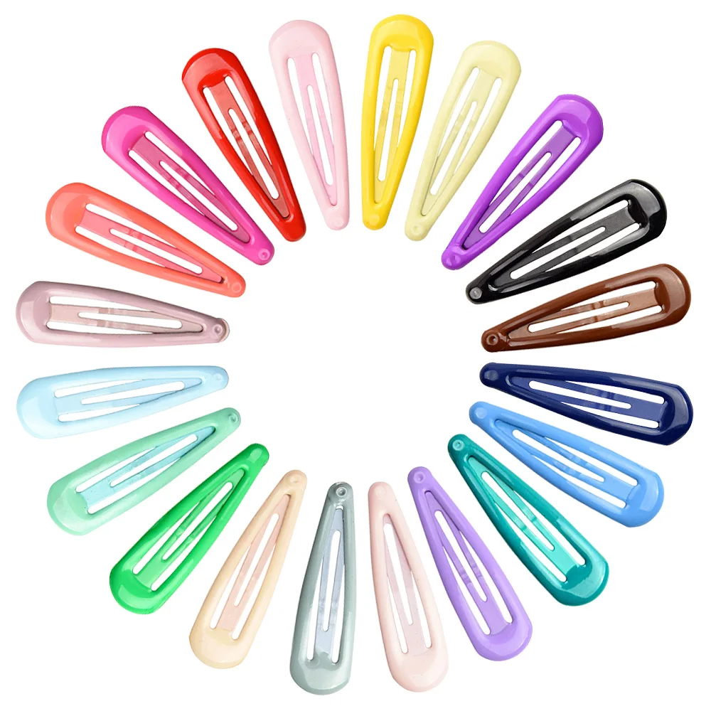 

20Pcs/lot 2inch Rainbow Snap BB Hairpins For Girls Color Metal Barrettes Women Hair Clip Children Hair Accessories 012