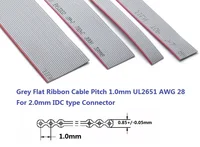 76.5 m/Reel 1.0 mm UL2651 Ribbon Flexible Flat Cable 6 8 9 10 12 14 16 20 24 26 30 40 50 60 64 Pin 28 AWG IDC Connector 2.0 mm