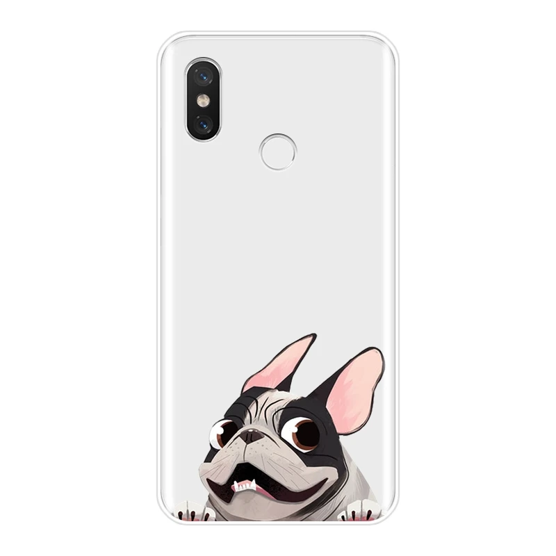 Телефонный чехол для Xiaomi Mi 5 5C 5S 5X 6 6X Plus 8 SE силиконовый с Мопсом собакой мягкая