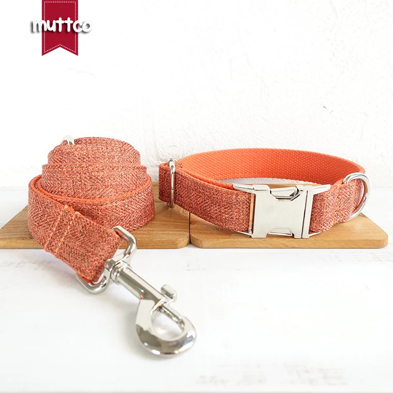 100 шт./лот MUTTCO заказной ошейник для щенка оранжевый костюм сопротивление укусам