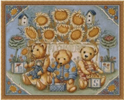 Вышивка крестиком Европейский мультяшный Ретро медведь семейный портрет