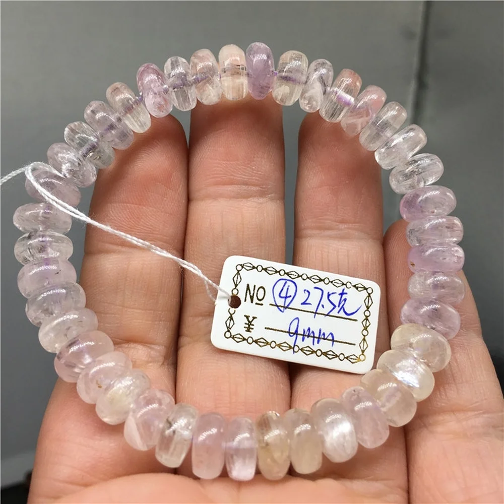 10 4 мм натуральный кунцит камень Бусины Браслет эластичный женский браслет