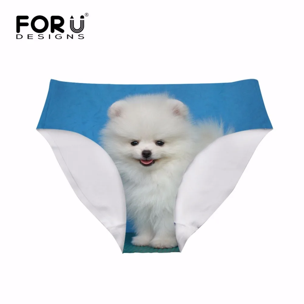 FORUDESIGNS Cute Animal Pomeranian Dog Printing Women Panties Fashion Traceless Underwear Breathable Girls Lady Seamless Briefs|Женские