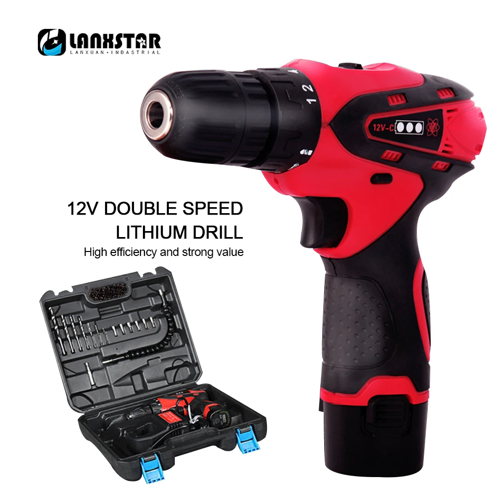 Аккумуляторная ионная электрическая дрель LANXSTAR, 12 В, 16,8 в, набор многофункциональных электрических отверток