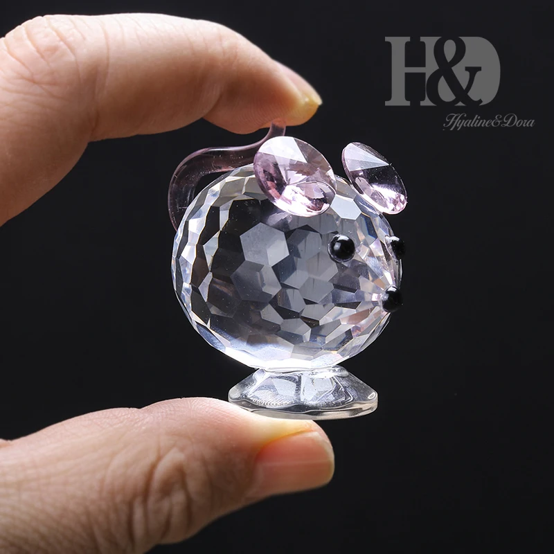 Кристаллический коллекционный подарок H & D фигурка розовой мыши миниатюрный
