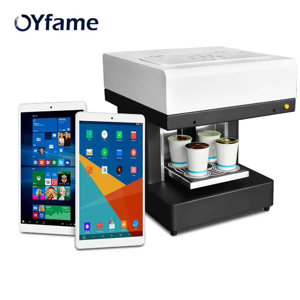 OYfame 4 чашки принтер для кофе версия планшета йогурта машина печати на