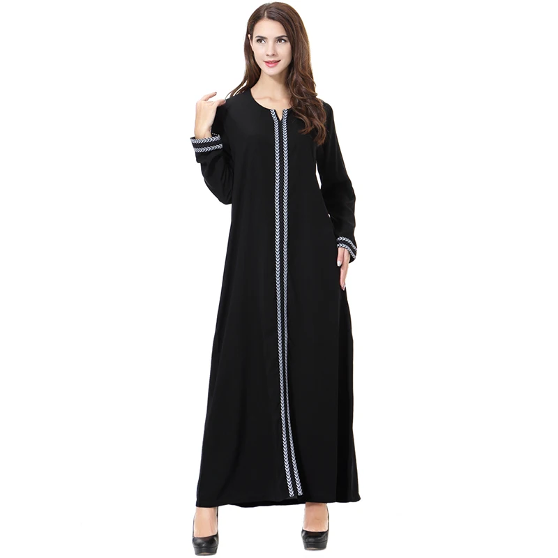 

Женское платье с длинным рукавом Abaya, мусульманское платье большого размера 4XL с круглым вырезом, Caftan, Marocaine, Jubah