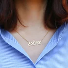 Ожерелье DODOAI с именем и подвеской, индивидуальное ожерелье с заглавной буквой ожерелье-ошейник с буквами для женщин и девочек