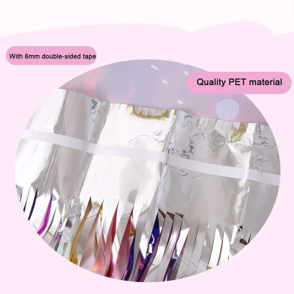 2M New Birthday Curtain Birthday Party Decorations Adult Party Backdrop Foil Curtain Wedding Tinsel Photo Booth Backdrop