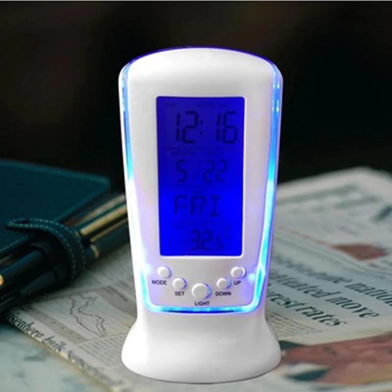 led electronic watch luminous lazy alarm clock silent perpetual calendar thermometer alarm clock free global shipping