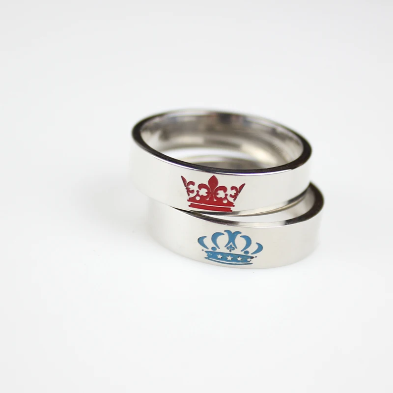 New stainless steel jewelry couple ring crown wedding men and women gifts | Украшения и аксессуары