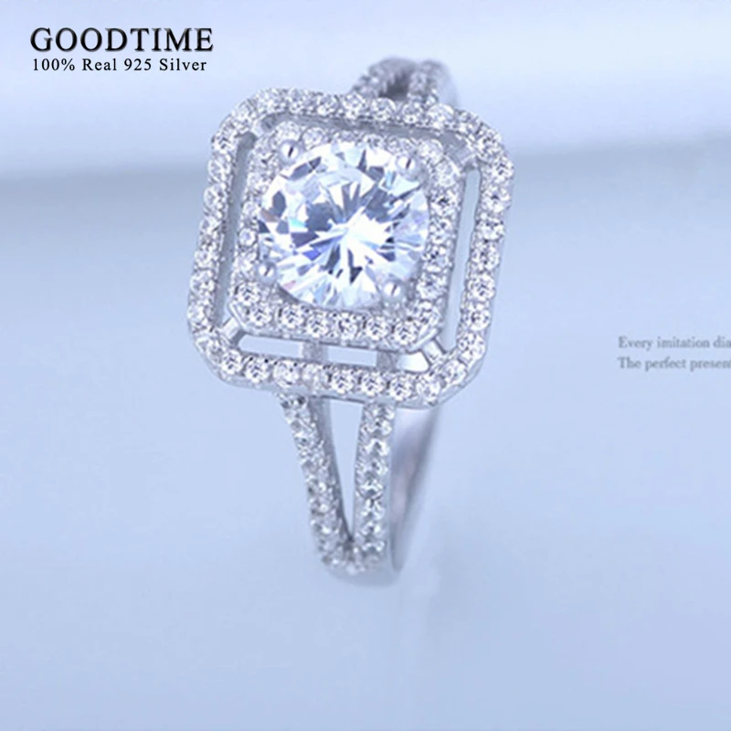 Роскошные женские обручальные кольца реальные 925 стерлингового серебра