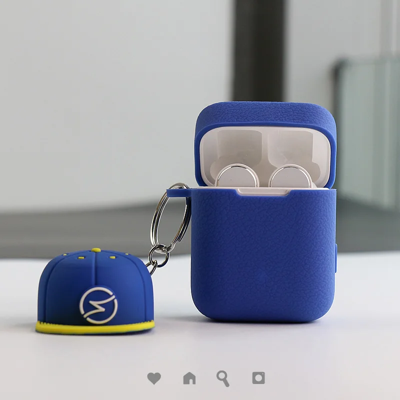 case with hat Силиконовый чехол для Xiaomi Airdots Pro чехол силиконовый чехол с карабином сумка с крючком для Air TWS беспроводная гарнитура зарядная коробка - Цвет: case with hat