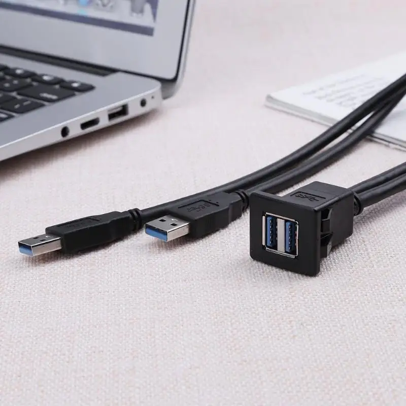 2 м/3 0 фута двойной USB штекер гнездо свинцовый Удлинительный кабель автомобильный
