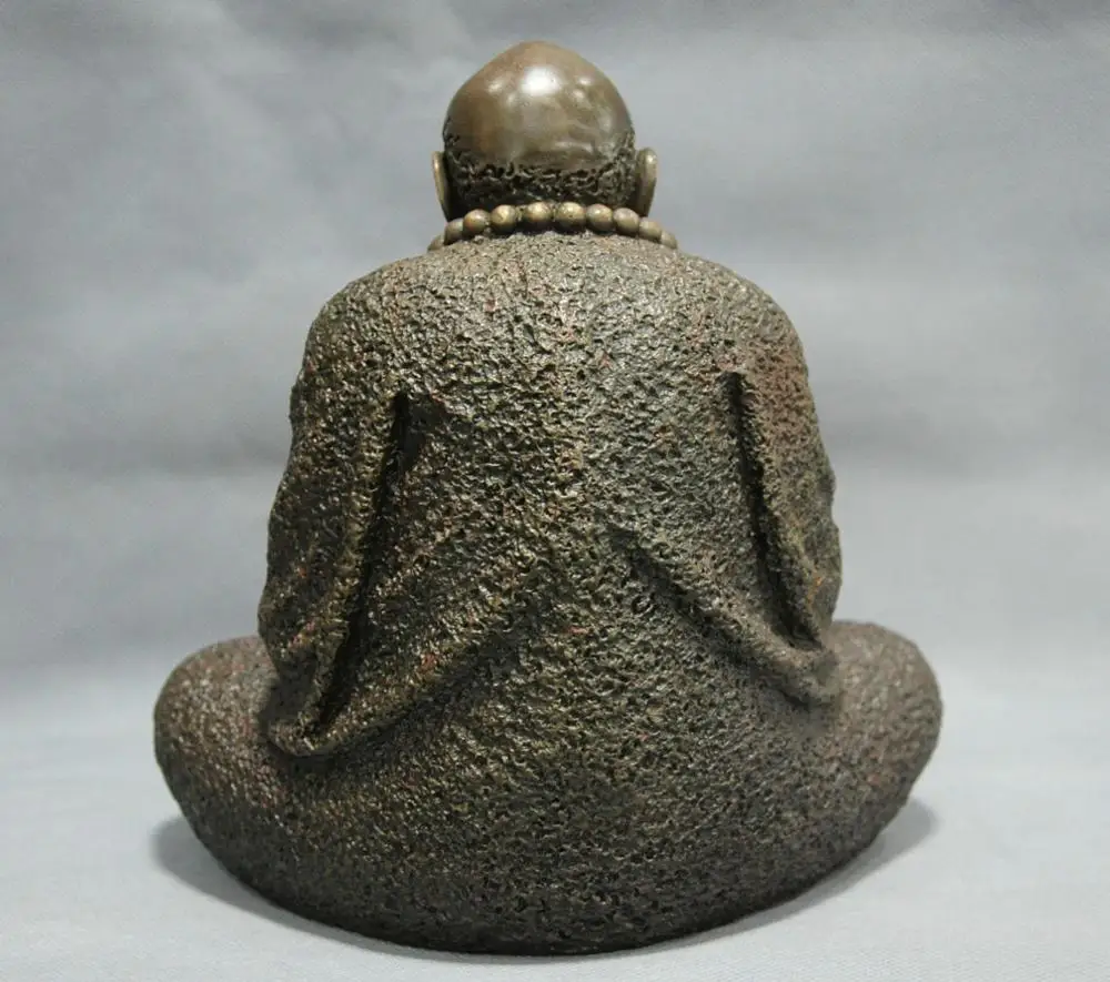 8'' China Bronze Dharma Gure Monk Bodhidharma Buddha Statue Meditation | Дом и сад