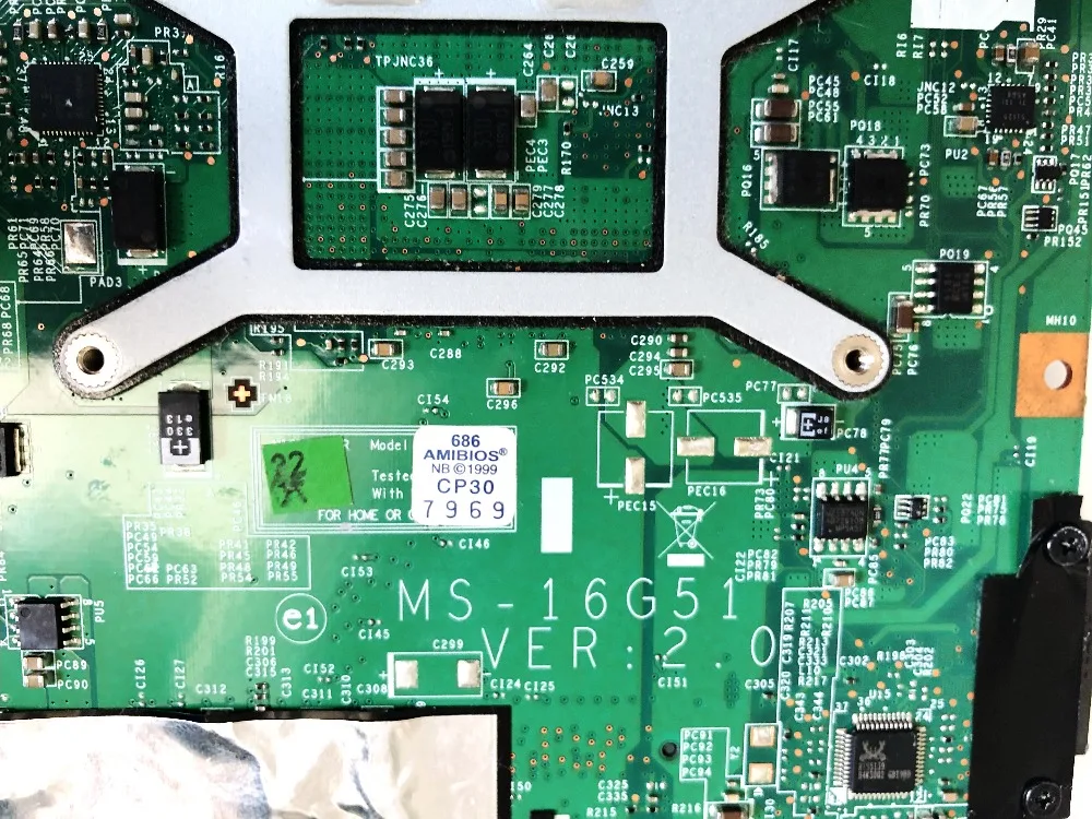 Original for MSI MS-16G51 motherboard GE620 GT550M VER 2.0 Tested good Free shipping connectors | Laptop Motherboard