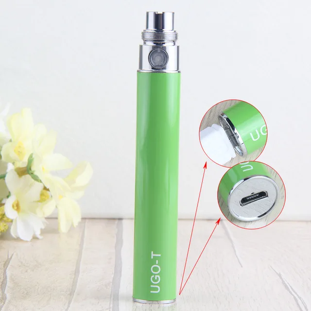 Green UGO T 1100 mah Bettery для электронных сигарет vape ручка для CE4 распылитель сигарет UGO-T USB Сквозной аккумулятор по явлению - Цвет: Green