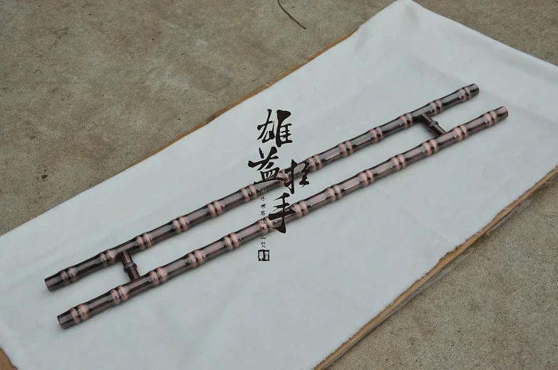 Китайская антикварная бамбуковая стеклянная дверная ручка из нержавеющей стали