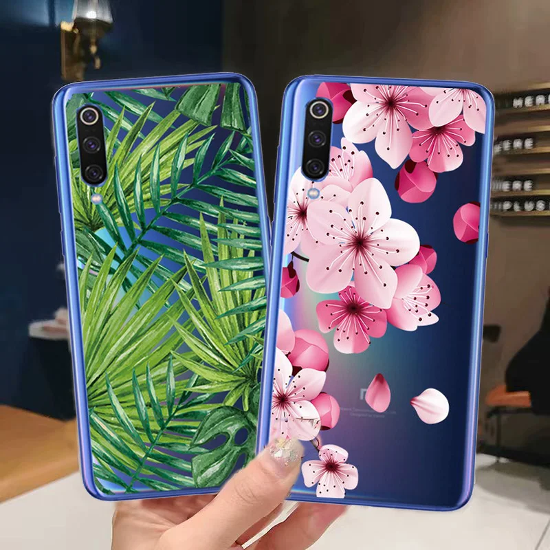 Тонкий прозрачный мягкий чехол из ТПУ с узором для Xiaomi Mi 8 Lite 9 se Max 3 Mix 2S A1 A2 F1 6