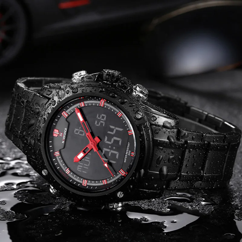 Часы Naviforce мужские армейские спортивные аналоговые цифровые кварцевые |