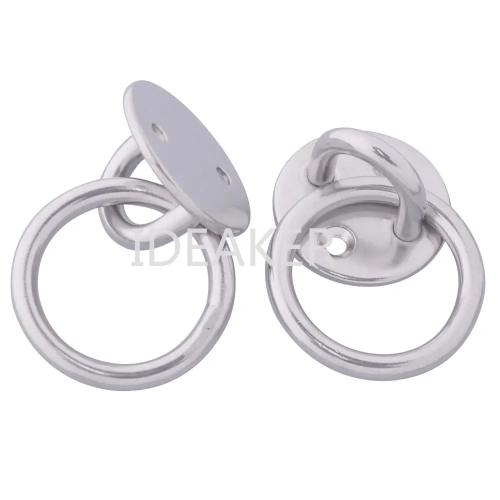 2PCS Stainless Steel M6 Round Sail Shade Pad Eye Plate U-shaped Hook Ring Welded | Инструменты