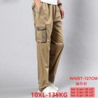 Мужские спортивные брюки большого размера 5XL 7XL 8XL 9XL 10XL, эластичные брюки, Стрейчевые прямые брюки с карманами