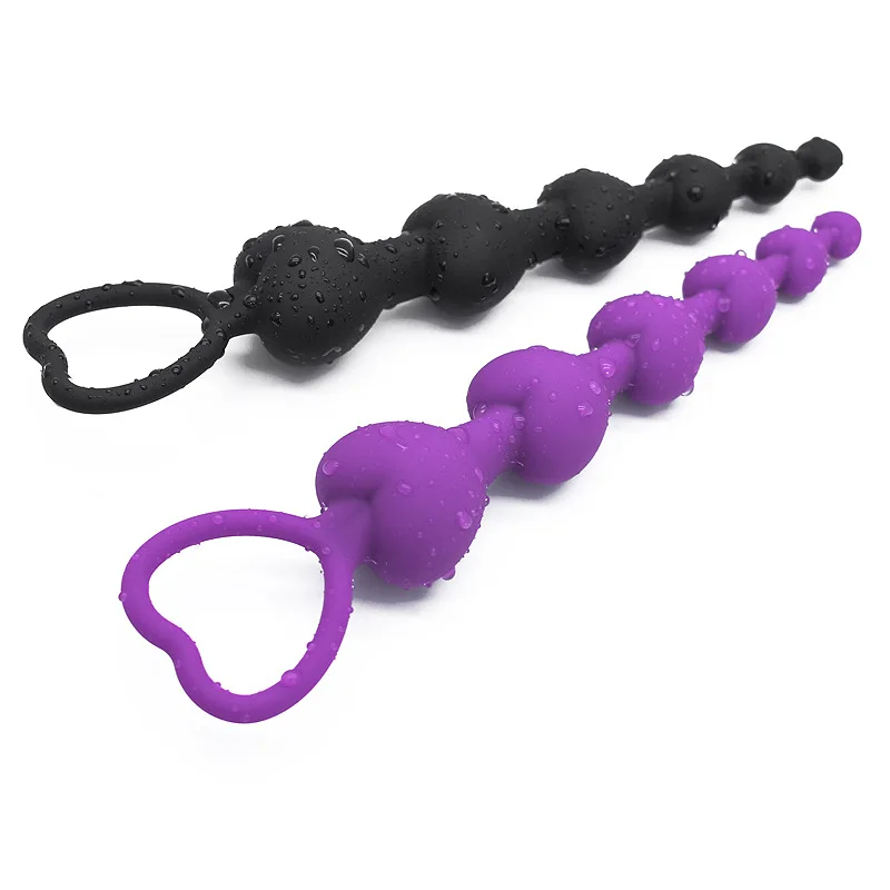 Heart-Shaped Anal Beads Silicone Butt Plug Vaginal Balls Prostate Massager Pull G Spot Stimulate Sex |