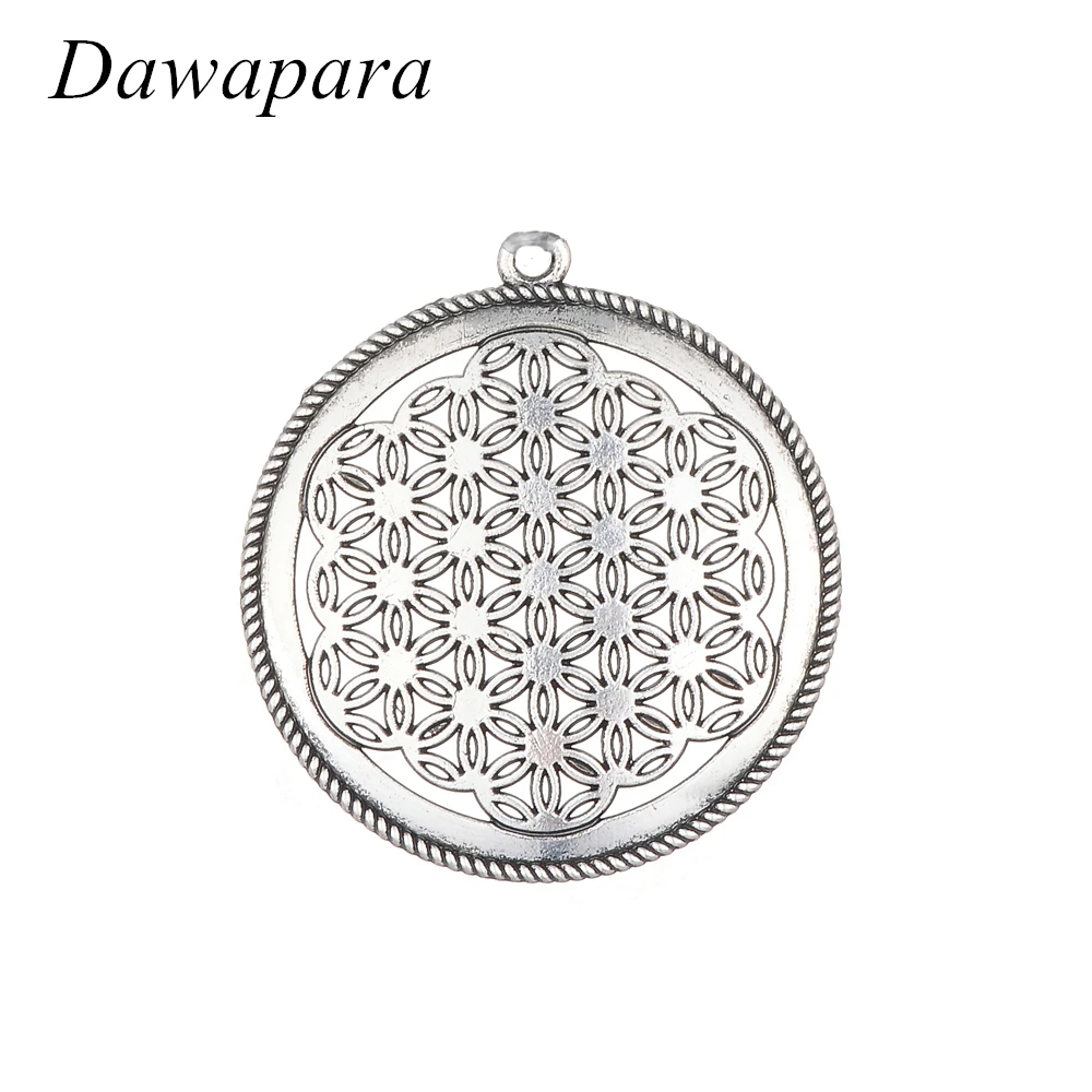 Dawapara цветок жизни женский круглый большой металлический кулон круглой формы