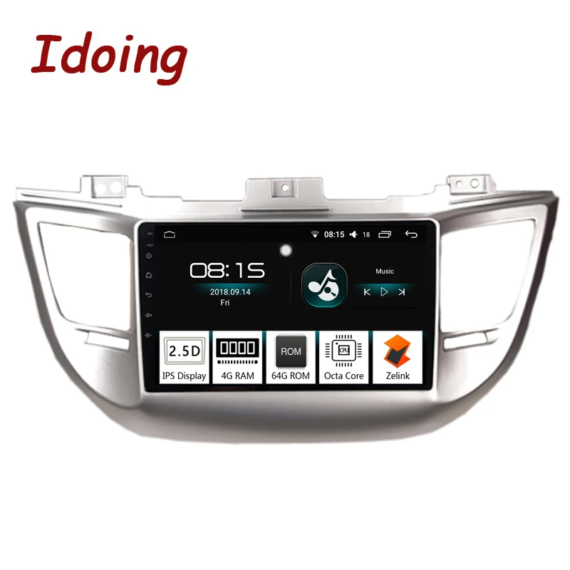 Idoing 9 &quot1Din Автомобильный Android 8 0 Радио мультимедийный плеер для hyundai IX35 Tucson 2015 4G + 64G