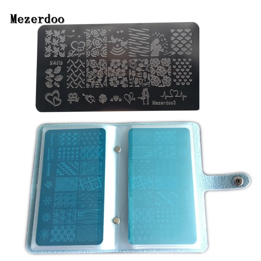 Для женщин 20 слотов прямоугольные ногтей Книги по искусству изображения шаблона