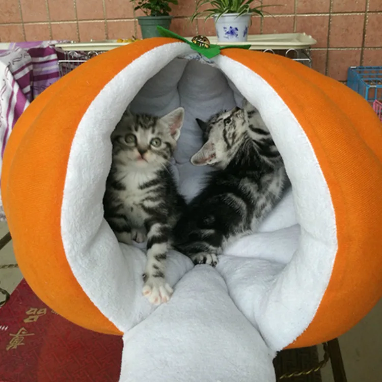 Petminru теплый зимний персиковый оранжевый тыквенный домик для собак, гнездо для питомцев, кровать для питомцев, диваны для кошек, спальные мешки для домашних животных