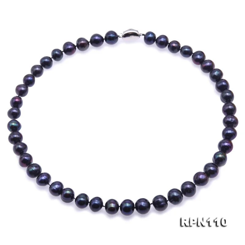 

Ожерелье JYX женское с черным круглым пресноводным жемчугом диаметром 10-11 мм, 18 дюймов