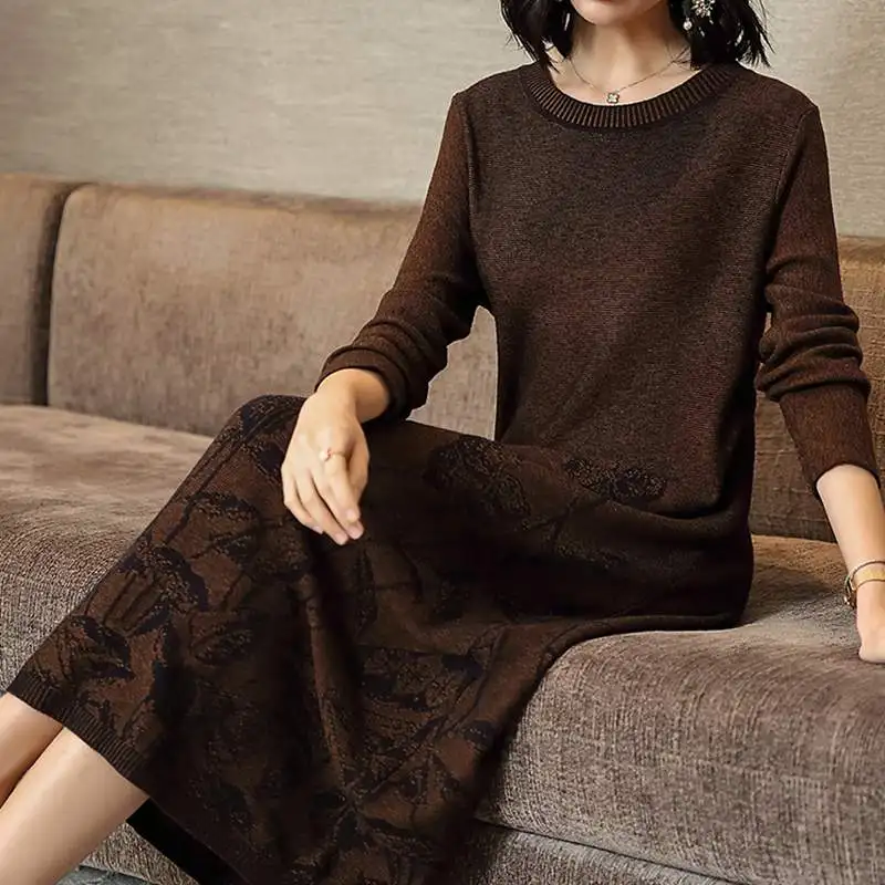 Кашемировое женское платье-свитер Осень-зима 2020 новые свободные женские платья