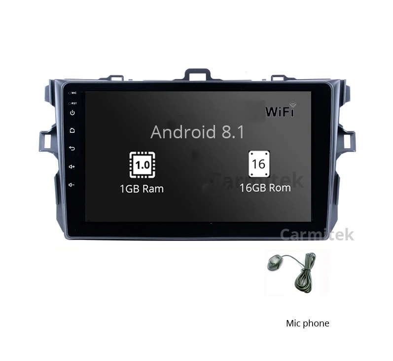 Android автомобильный радио мультимедиа плеер для Защитные чехлы для сидений, сшитые специально для Toyota Corolla E140/150 2006 2007-2009 2010 2011 2012 2013 gps навигации - Цвет: 1g16g micphone