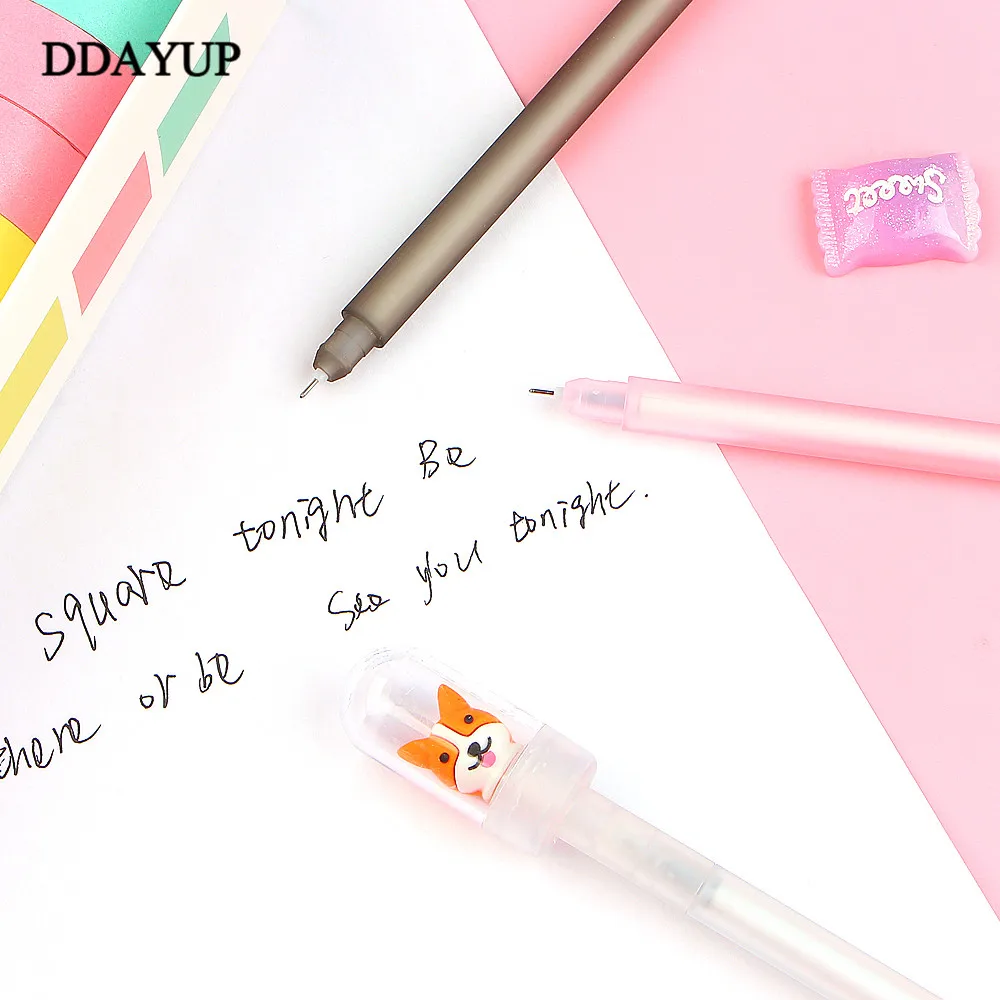 2 шт. милая кавайная гелевая ручка для собак Ручка роллер школьные офисные